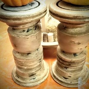 Rustic farmhouse candle holders